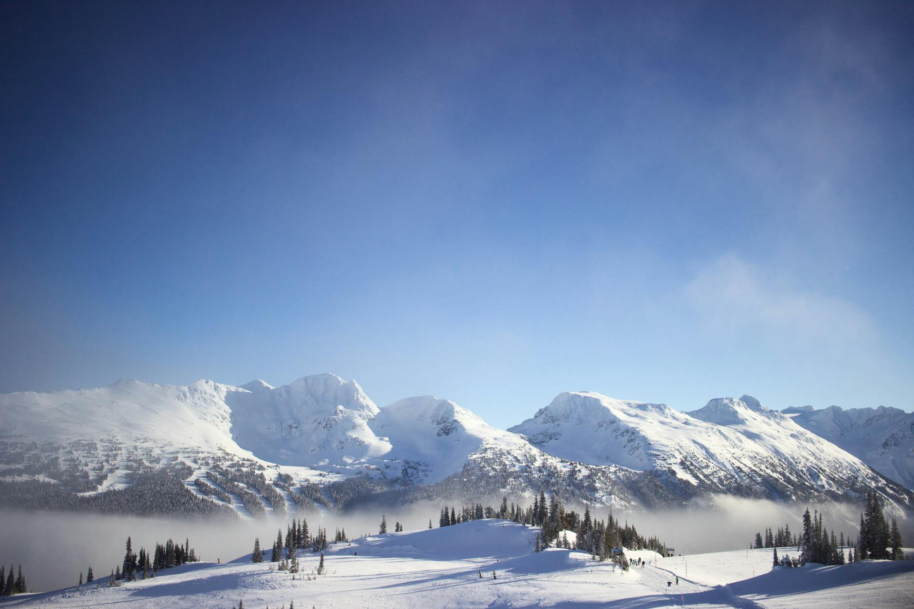 Whistler village snow mountains