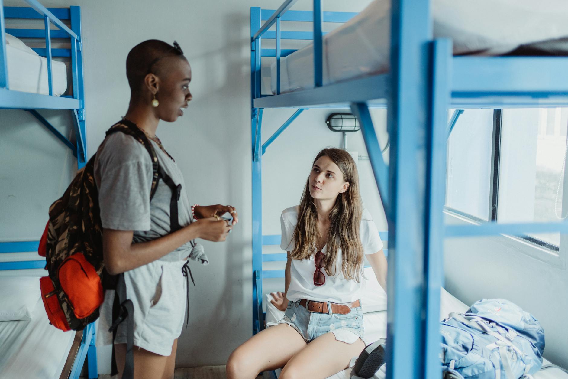 Budget hostel dormitory bunk bed