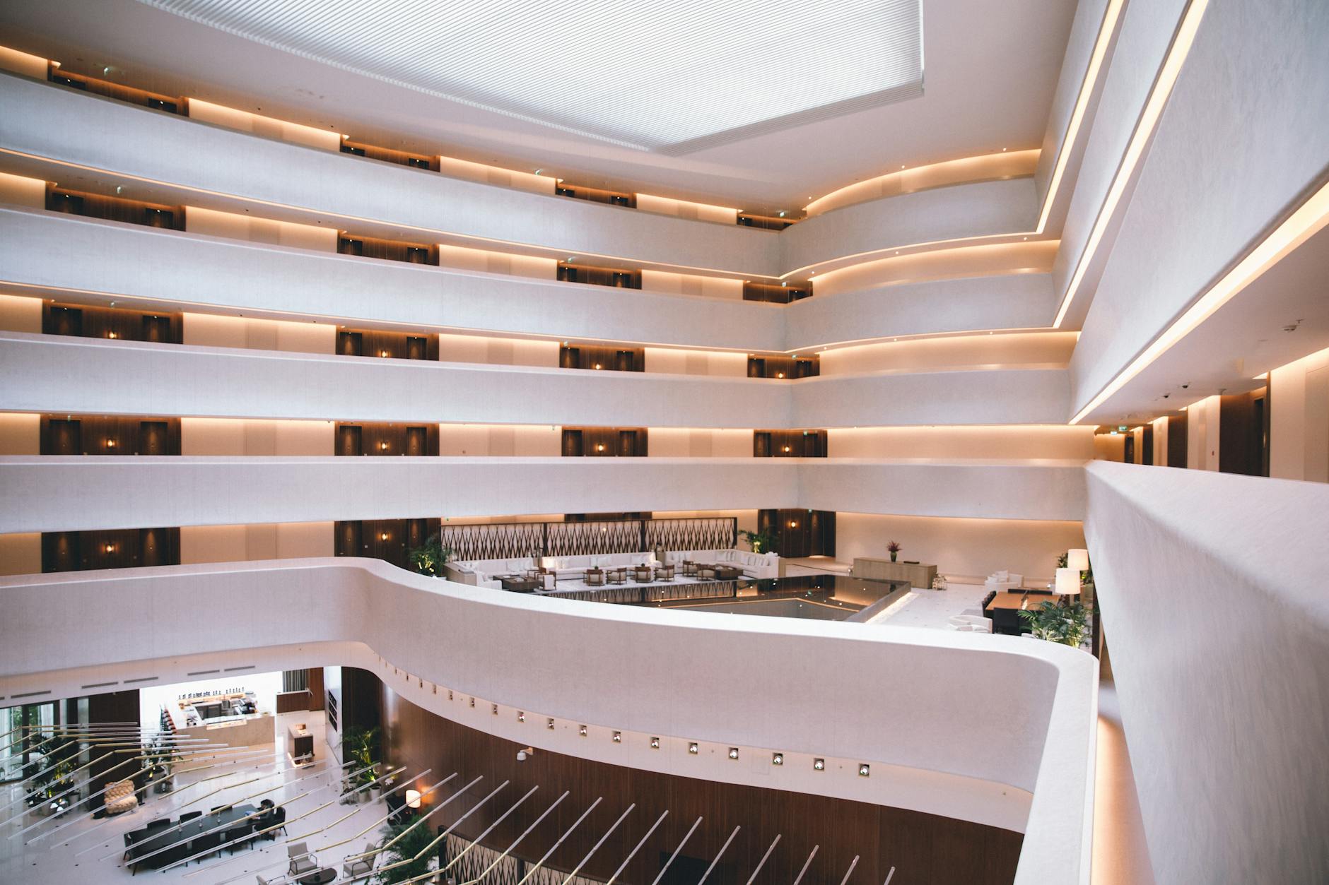 Luxury hotel lobby modern interior