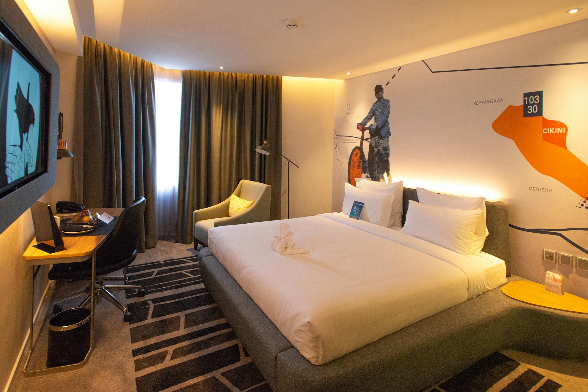 Mid range hotel room comfortable