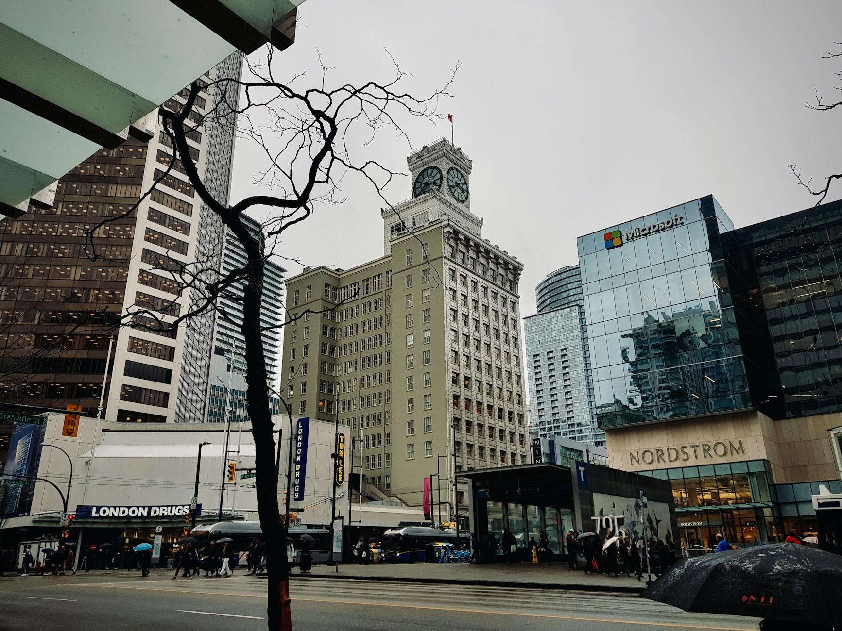 Robson Street shopping district Vancouver
