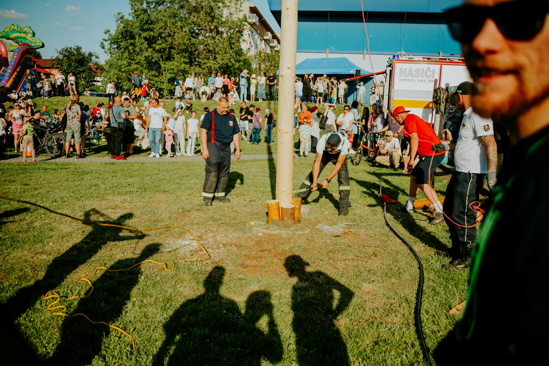 Family festival with kids enjoying event