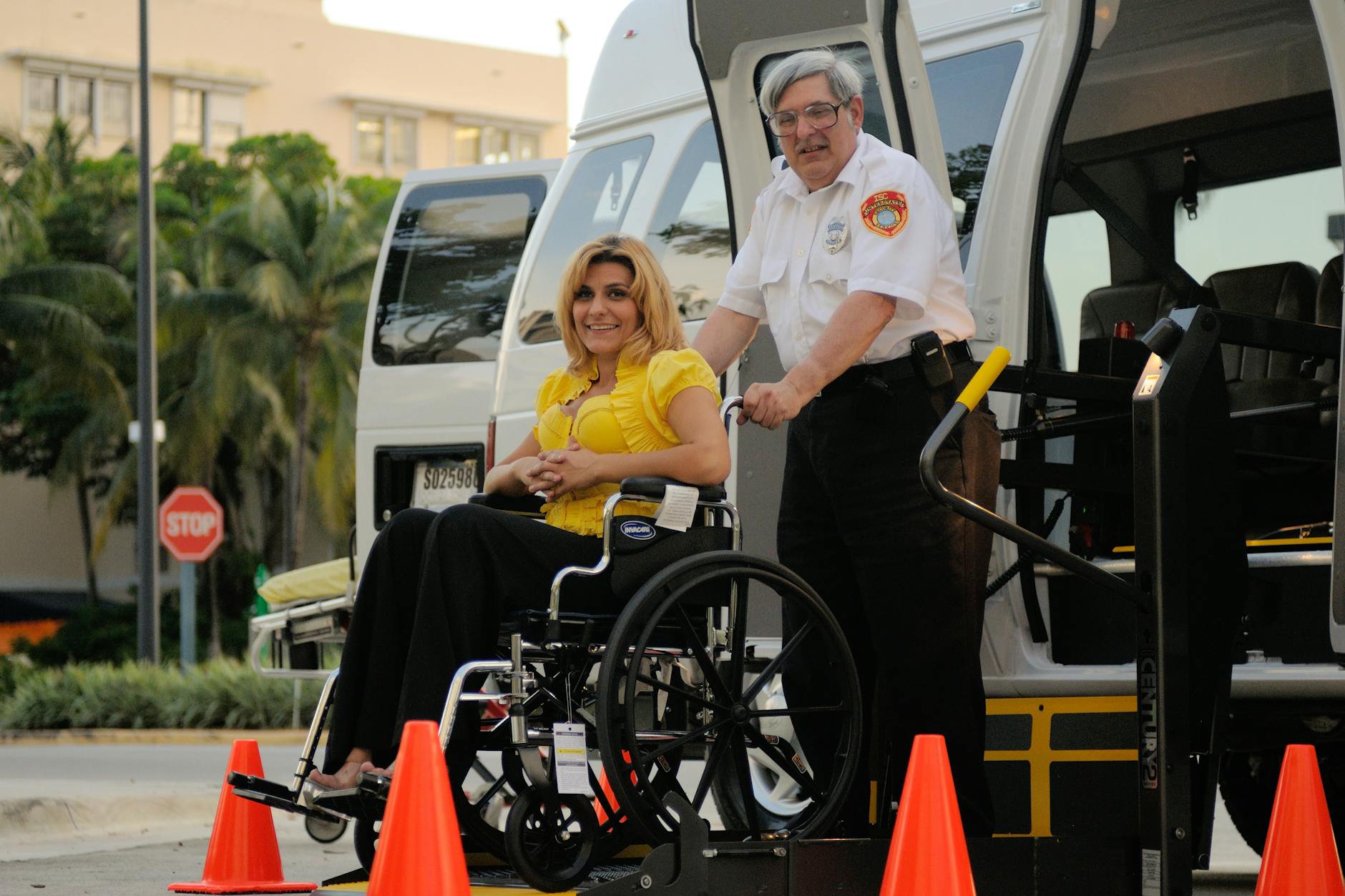 Wheelchair accessibility ramp at venue