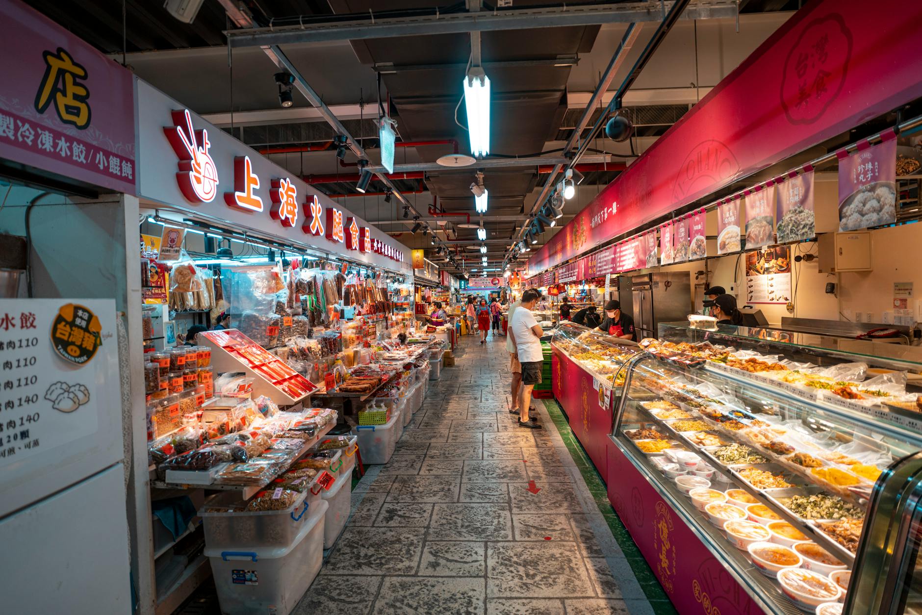 Asian food court with diverse stalls
