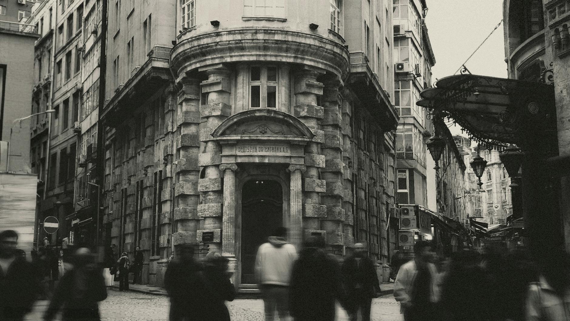 Vintage city scene archival image