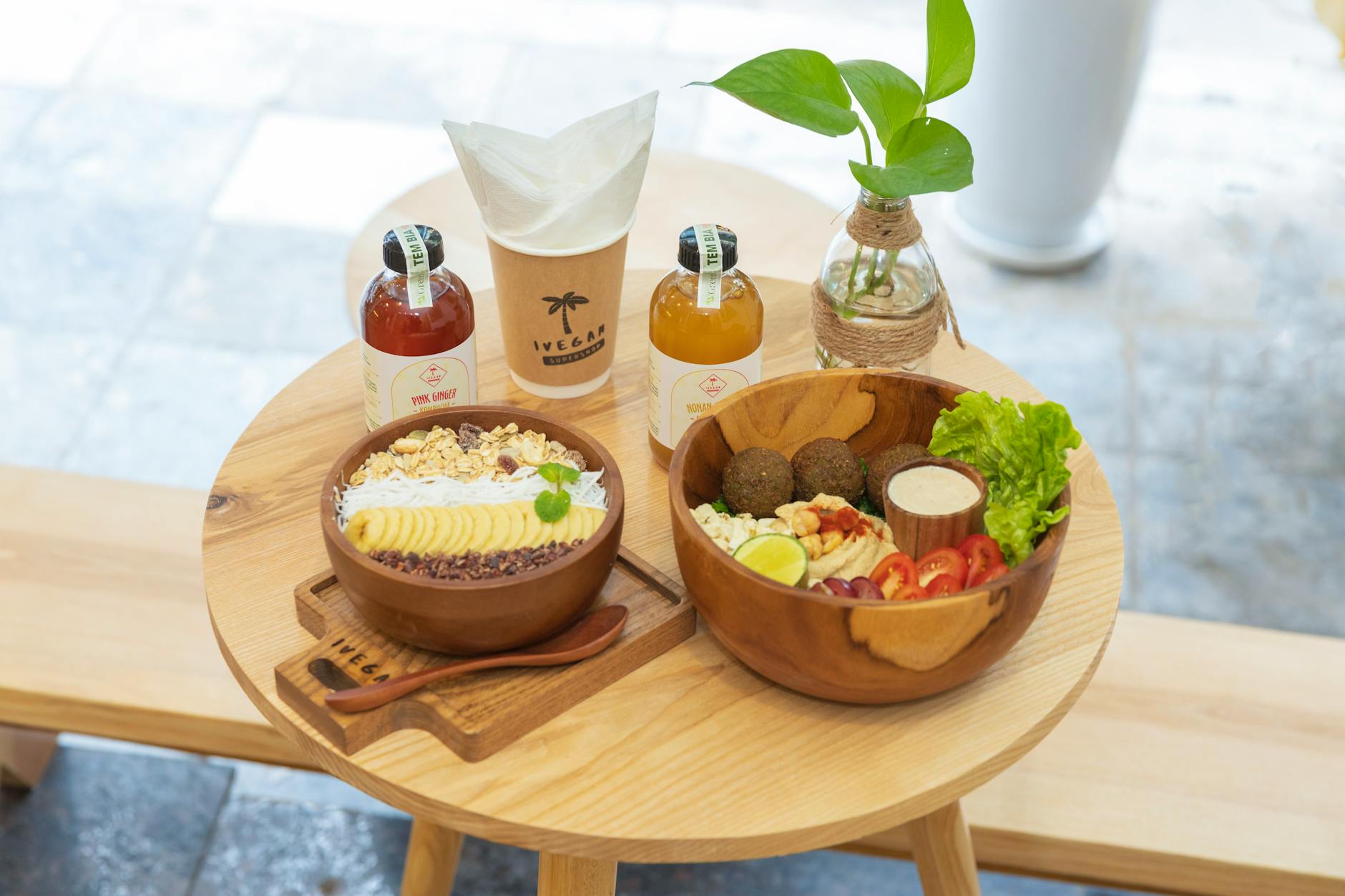 Plant-based vegan bowl with vegetables