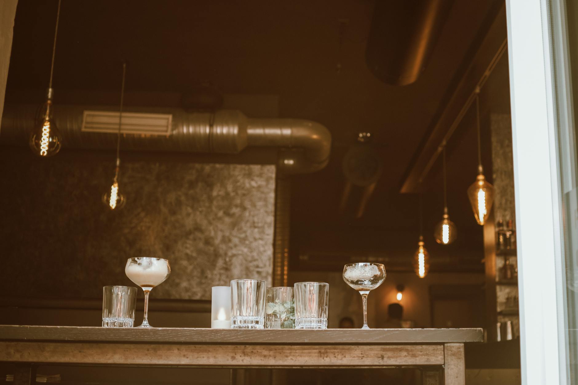 Cocktail bar evening interior