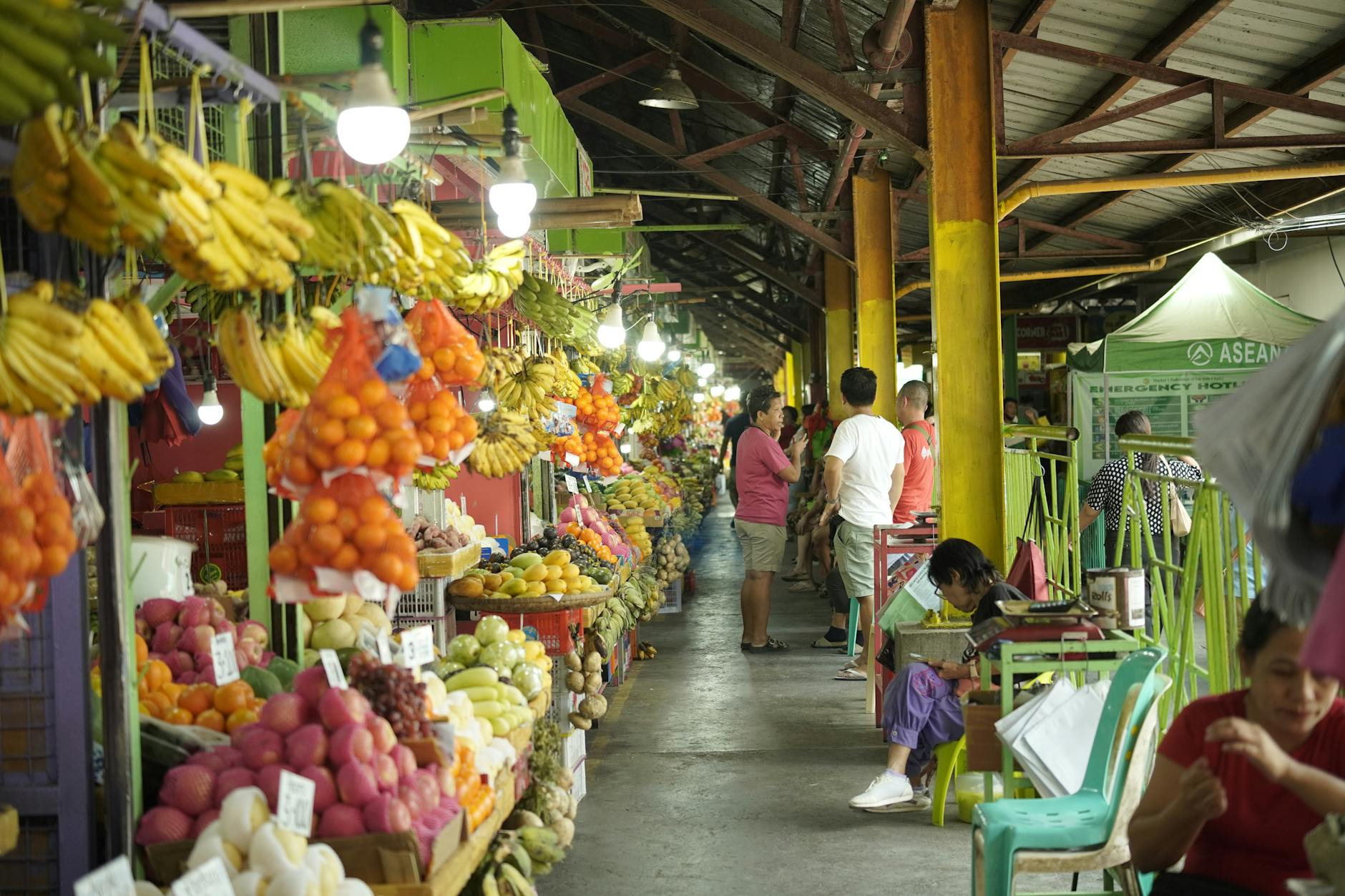 Indoor public market food stalls