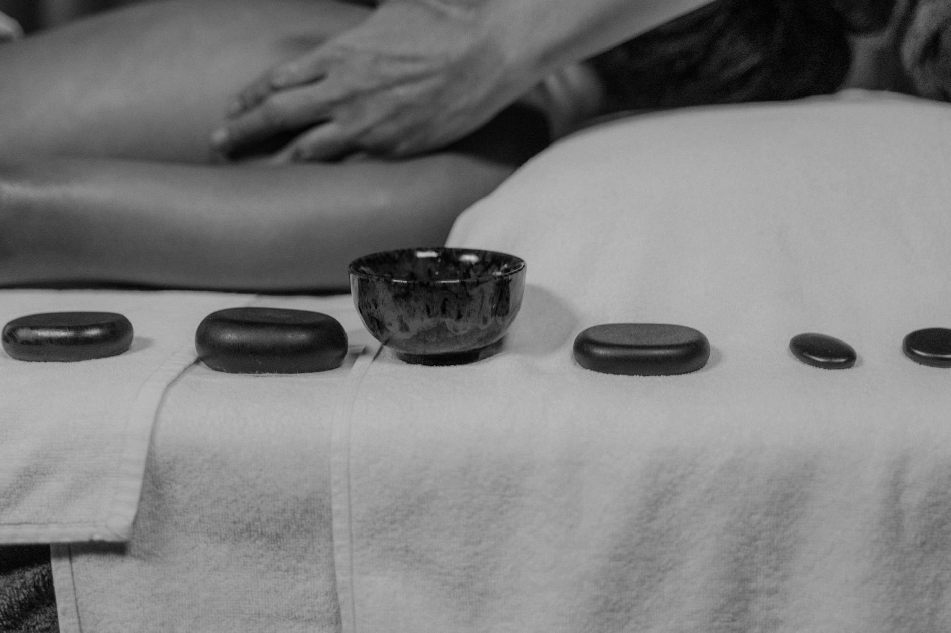Spa relaxation hot stone wellness