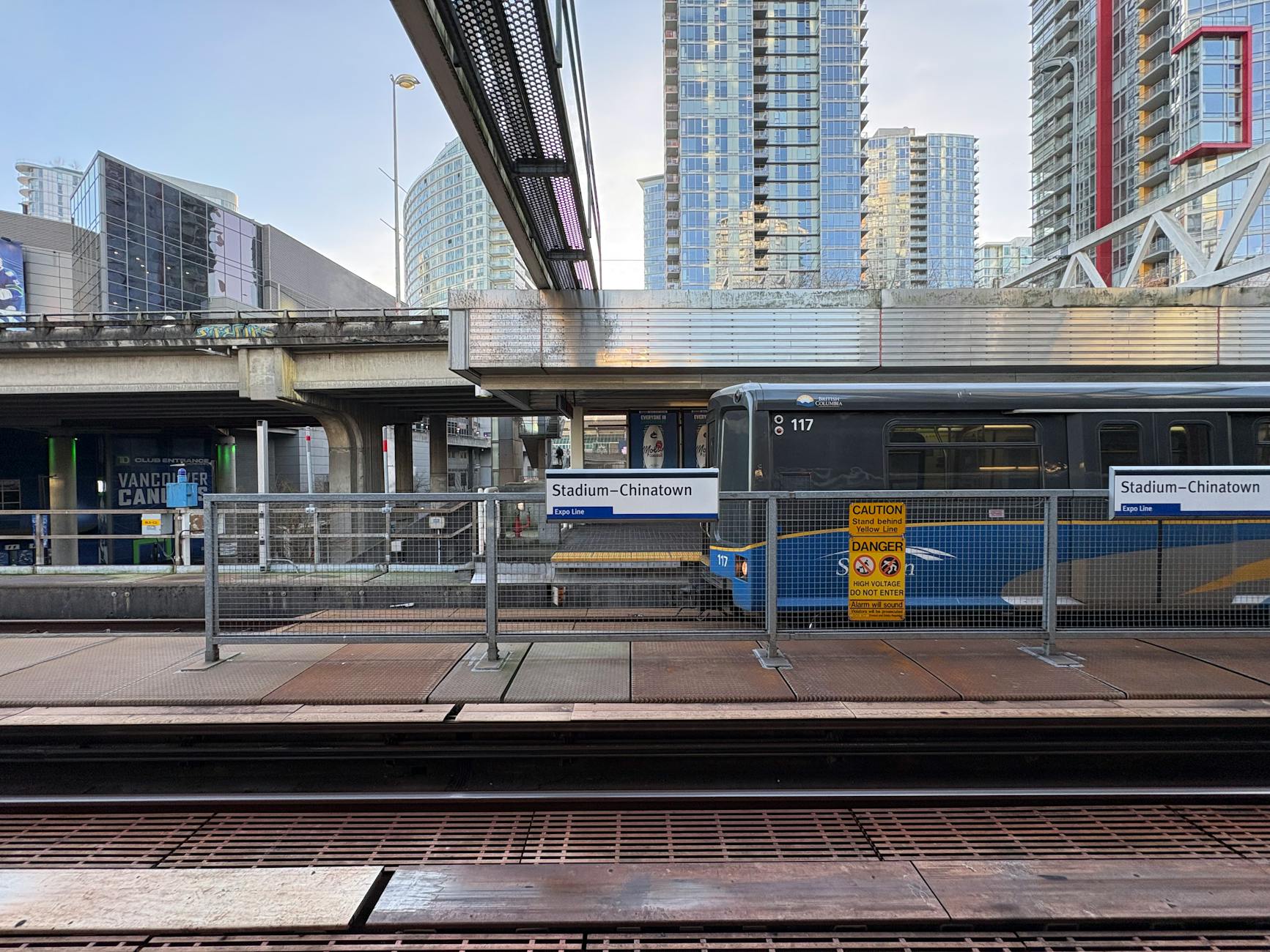 SkyTrain station urban transit downtown Vancouver