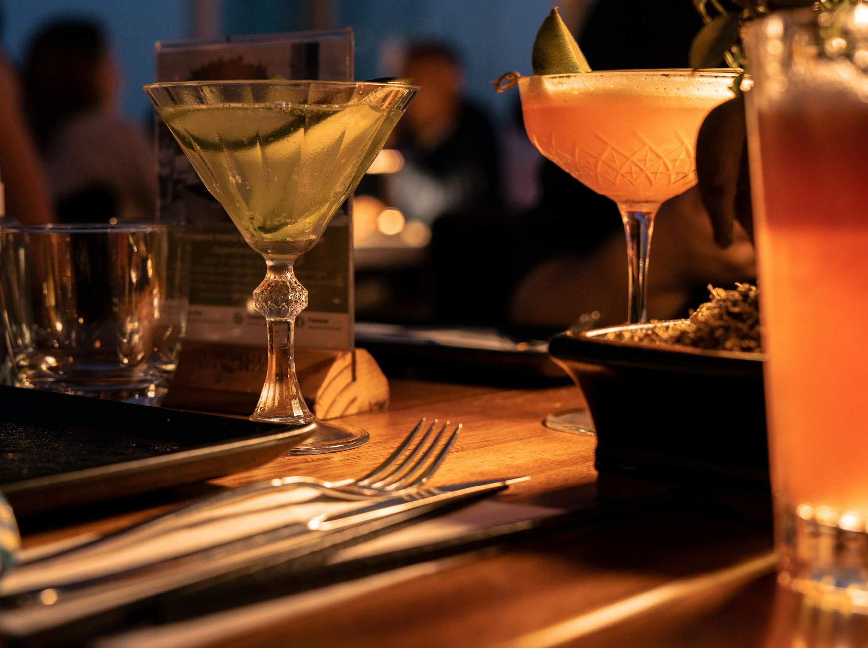 Evening cocktails restaurant Gastown